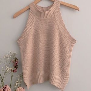 NWOT retrod Blush Halter Neck Sleeveless Sweater S
